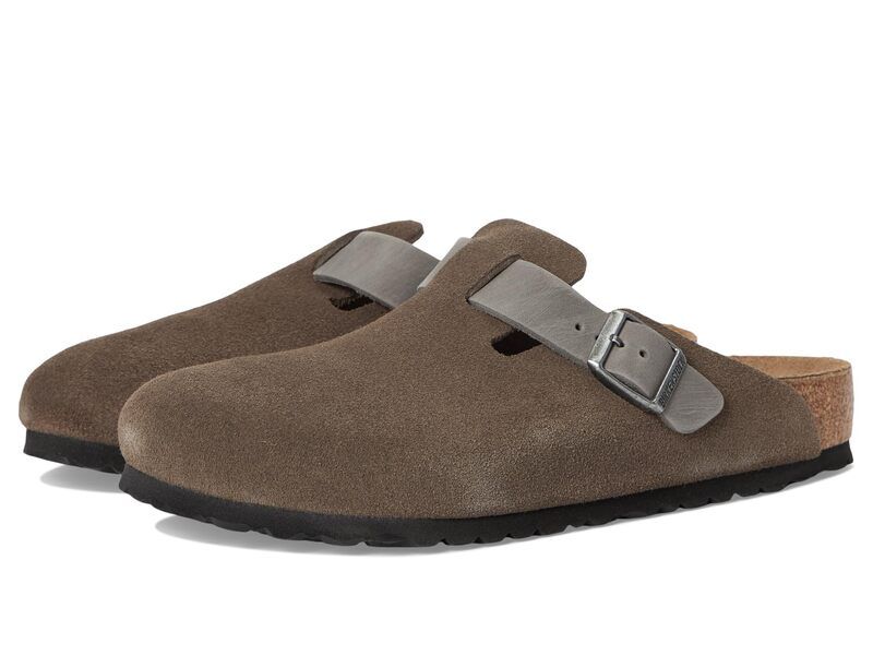 ビルケンシュトック メンズ シューズ サンダル スエード レザー Birkenstock Boston SuedeOiled Leather Concrete GrayI グレー
