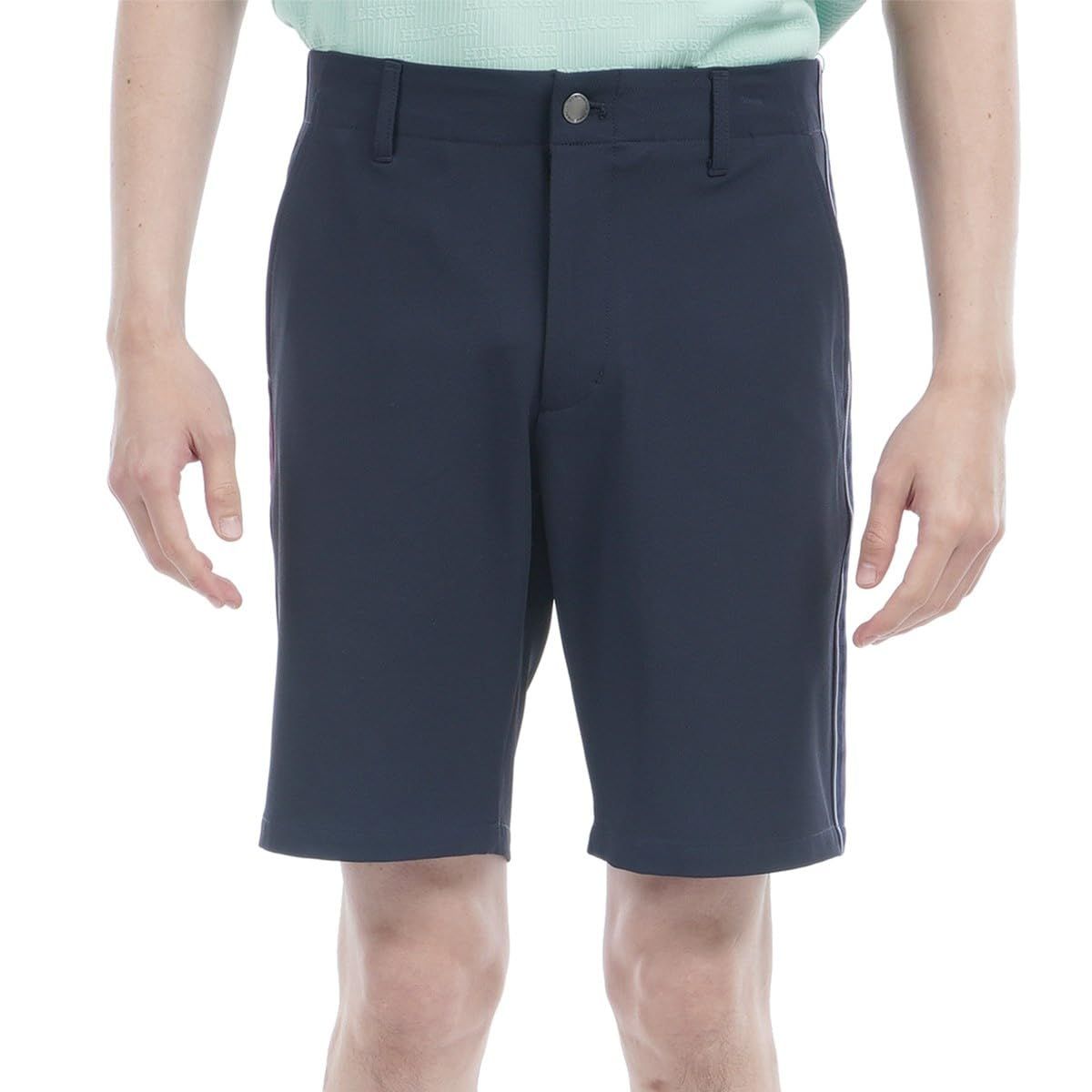 新品 [トミー ヒルフィガー ゴルフ] ゴルフハーフパンツ TOMMY HILFIGER GOLF(トミーヒルフィガー ゴルフ) 遮熱サイドライン ショートパンツ THMA535 メンズ ネイビー