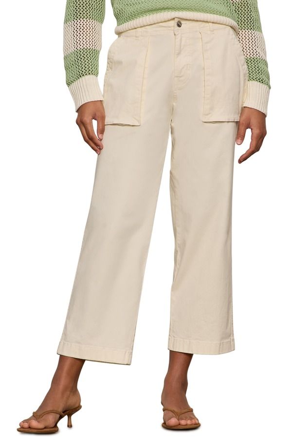 サンクチュアリー レディース ボトムス レギンストレート パンツ コットン Sanctuary Rangerelaxed Straight Leg Stretch Cotton Cropants Collagen White ホワイト