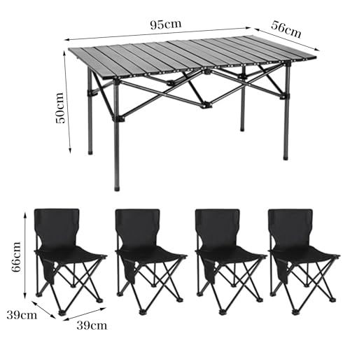 アウトドアテーブル チェアセット 57cm×95cm×50cm (7点セット) アウトドア テーブル チェア セット 超軽量 キャンプ テーブル57cm