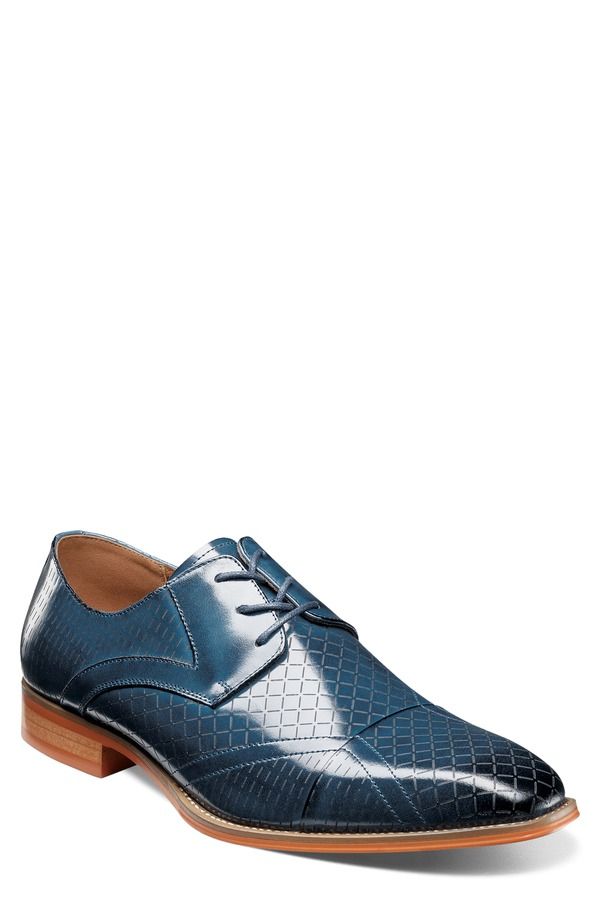 ステイシーアダムス メンズ シューズ ダービー キャップ Stacy Adams Hobson Cap Toe Derby Blue ブルー