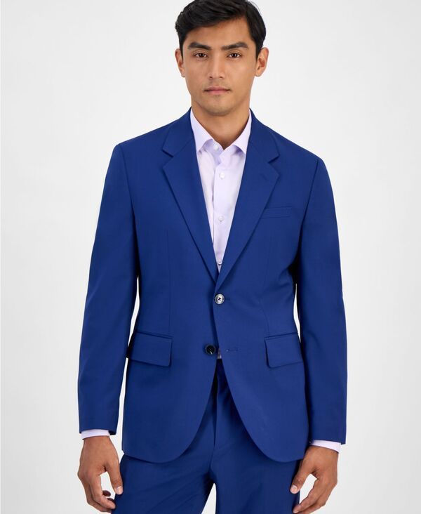 ヒューゴボス メンズ アウター ジャケット・ブルゾン ウール Hugo Boss Mens ModernFit Solid WoolBlend Suit Separate Jacket Open Blue ブルー