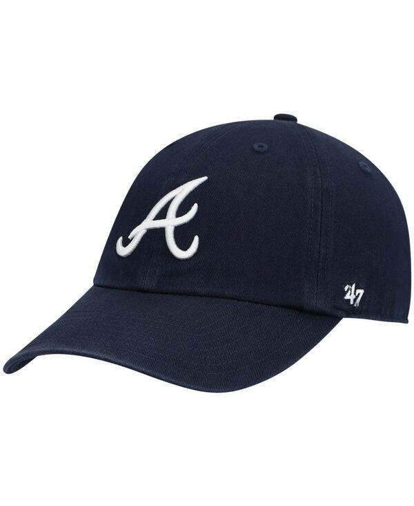 【送料無料】 47ブランド メンズ 帽子 アクセサリー Mens Navy Atlanta Braves Heritage Clean Up Adjustable Hat Navy