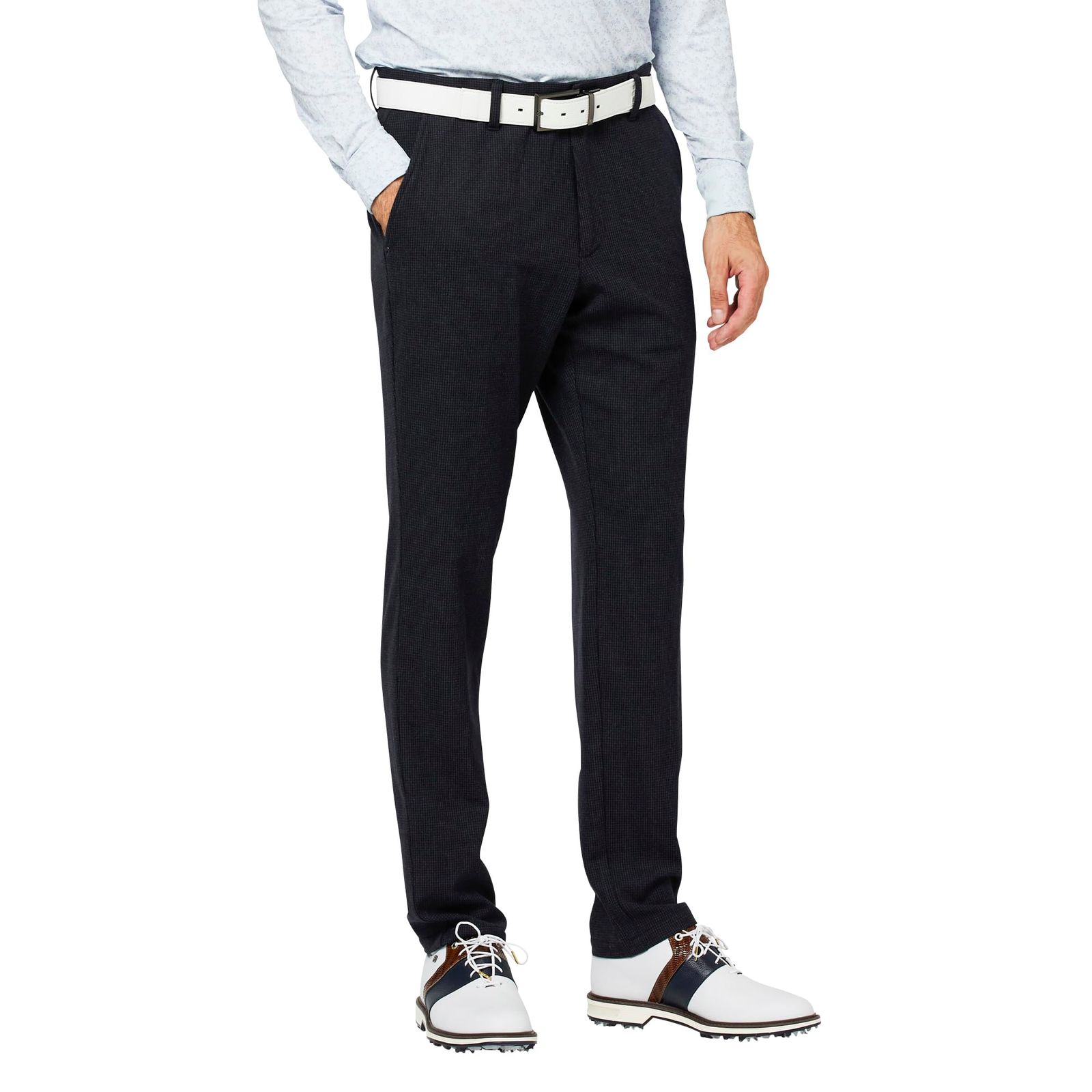 新品 [フットジョイ] ゴルフパンツ 起毛千鳥格子柄パンツ ネイビー メンズ 2XL FJ-F25-P06 38578-XXL