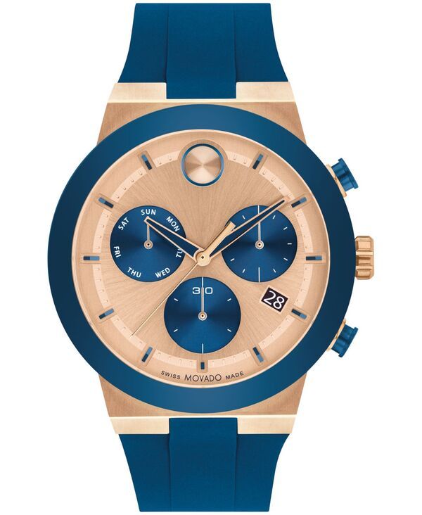 【送料無料】 モバド メンズ 腕時計 アクセサリー Mens Bold Fusion Swiss Quartz Chrono Blue Silicone Watch 44mm Blue