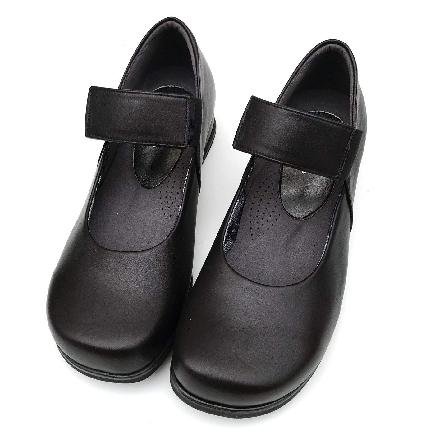 新品 [Mio comfort] 婦人靴.net パンプス 本革 黒 5e ストラップ 幅広 甲高 外反母趾 歩きやすい 履きやすい 滑り止め付 おしゃれ かわいい ミセス レディース コンフォート 痛くならない 日本製 フォーマル 24.5cm u89bl