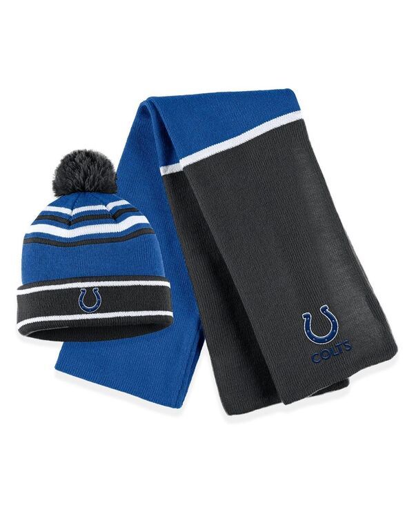 ウェア バイ エリン アンドルーズ レディース アクセサリー 帽子 カラーブロック ニット WEAR by Erin Andrews Womens Royal Indianapolis Colts Colorblock Cuffed Knit Hat with