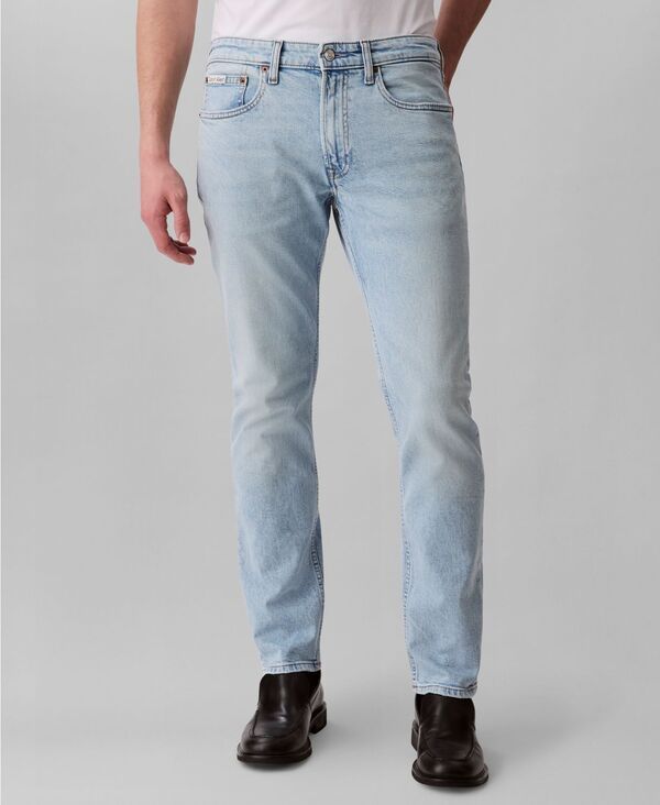 カルバンクライン メンズ ボトムス デニムパンツ ジーンズ Calvin Klein MenslimFit Stretch Denim Jeans Marbled Blue ブルー