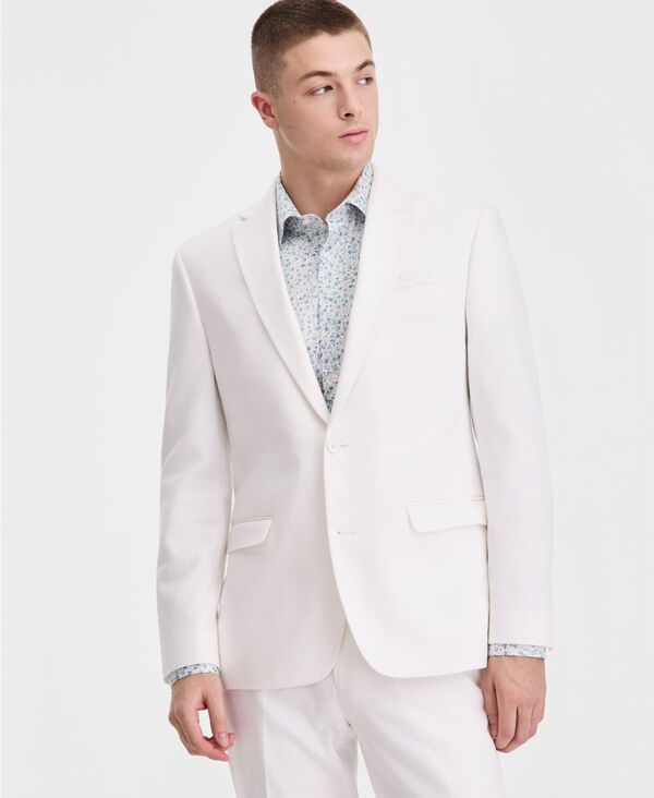 バースリー メンズ アウター ジャケット・ブルゾン リネン Bar III MenslimFit LinenBlend Suit Separates Jacket White ホワイト