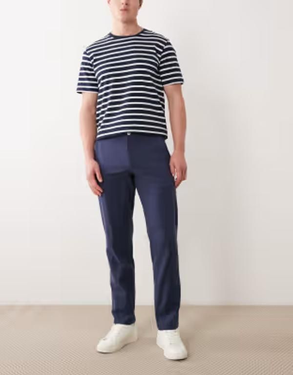 ジャック アンド ジョーンズ メンズ ボトムス カジュアルパンツ リネン Jack Jones linen mix pantsky captain ネイビー