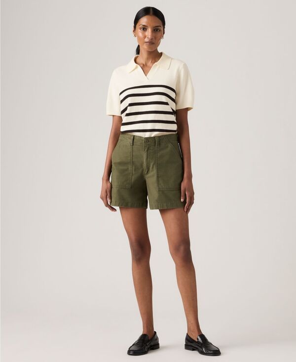 【送料無料】 リーバイス レディース ハーフパンツ・ショーツ ボトムス Womens Cinch Utility MidRise Shorts Ivy Green