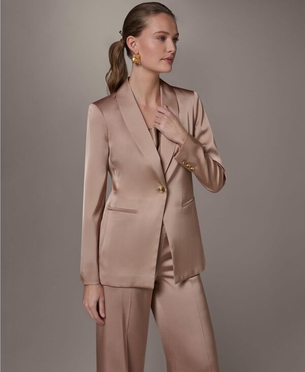 【送料無料】 ダナ キャラン ニューヨーク レディース ジャケット・ブルゾン ブレザー アウター Womens OneButton Blazer Regular Petite Umbria