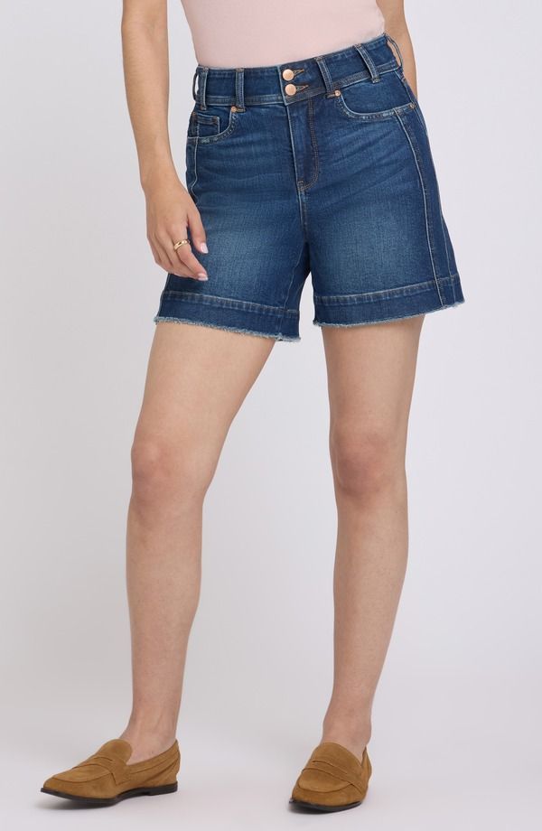 エヌワイディージェイ レディース ボトムス デニムパンツ リラックスフィット ショートパンツ NYDJ Berkyn Relaxed Fit Raw Hem Denim Shortsunset Villa デニム
