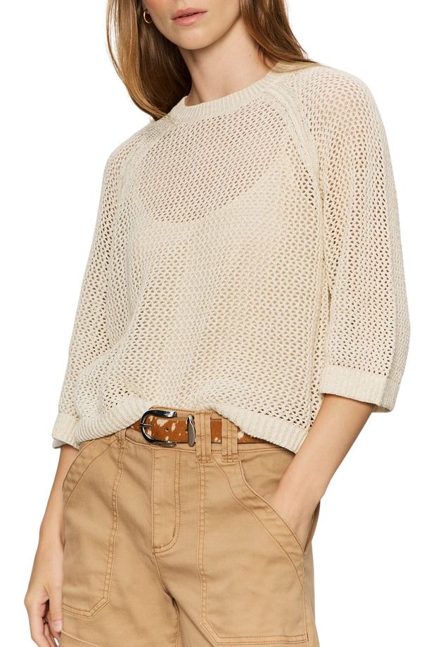 サンクチュアリー レディース アウター パーカー・スウェットール セーター Sanctuary Metallic Openwork Sweater Top Collagen White ホワイト