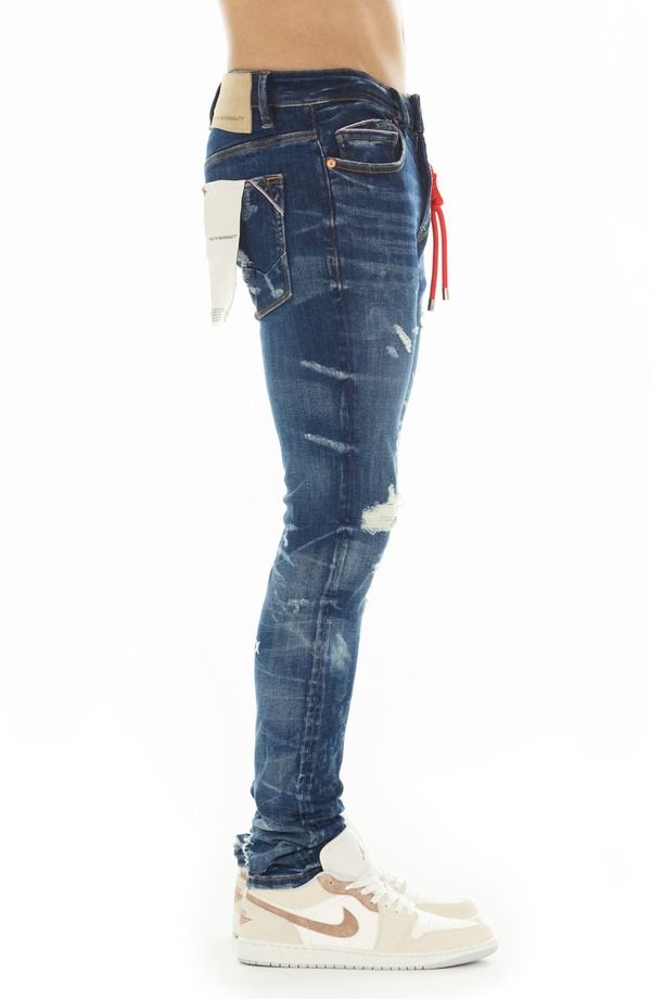 カルト オブ インディビジュアリティ メンズ ボトムス デニムパンツ ジーンズ Cult of Individuality Punk 601 Ripped Super Skinny Jeanstatic