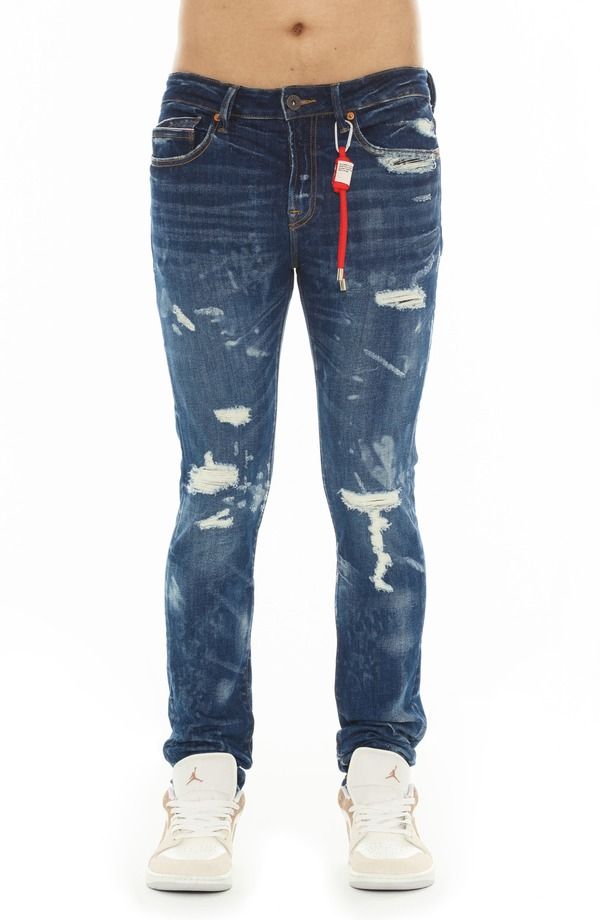 カルト オブ インディビジュアリティ メンズ ボトムス デニムパンツ ジーンズ Cult of Individuality Punk 601 Ripped Super Skinny Jeanstatic