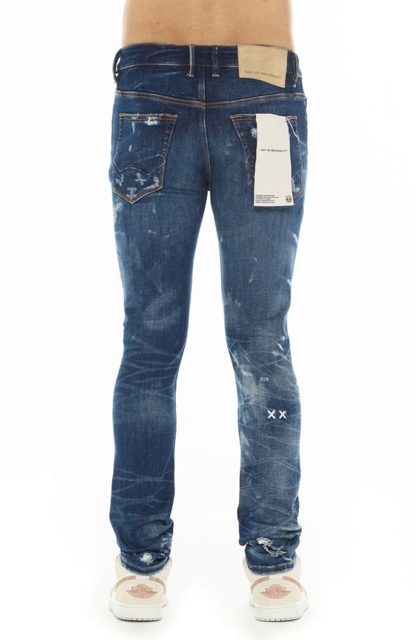 カルト オブ インディビジュアリティ メンズ ボトムス デニムパンツ ジーンズ Cult of Individuality Punk 601 Ripped Super Skinny Jeanstatic