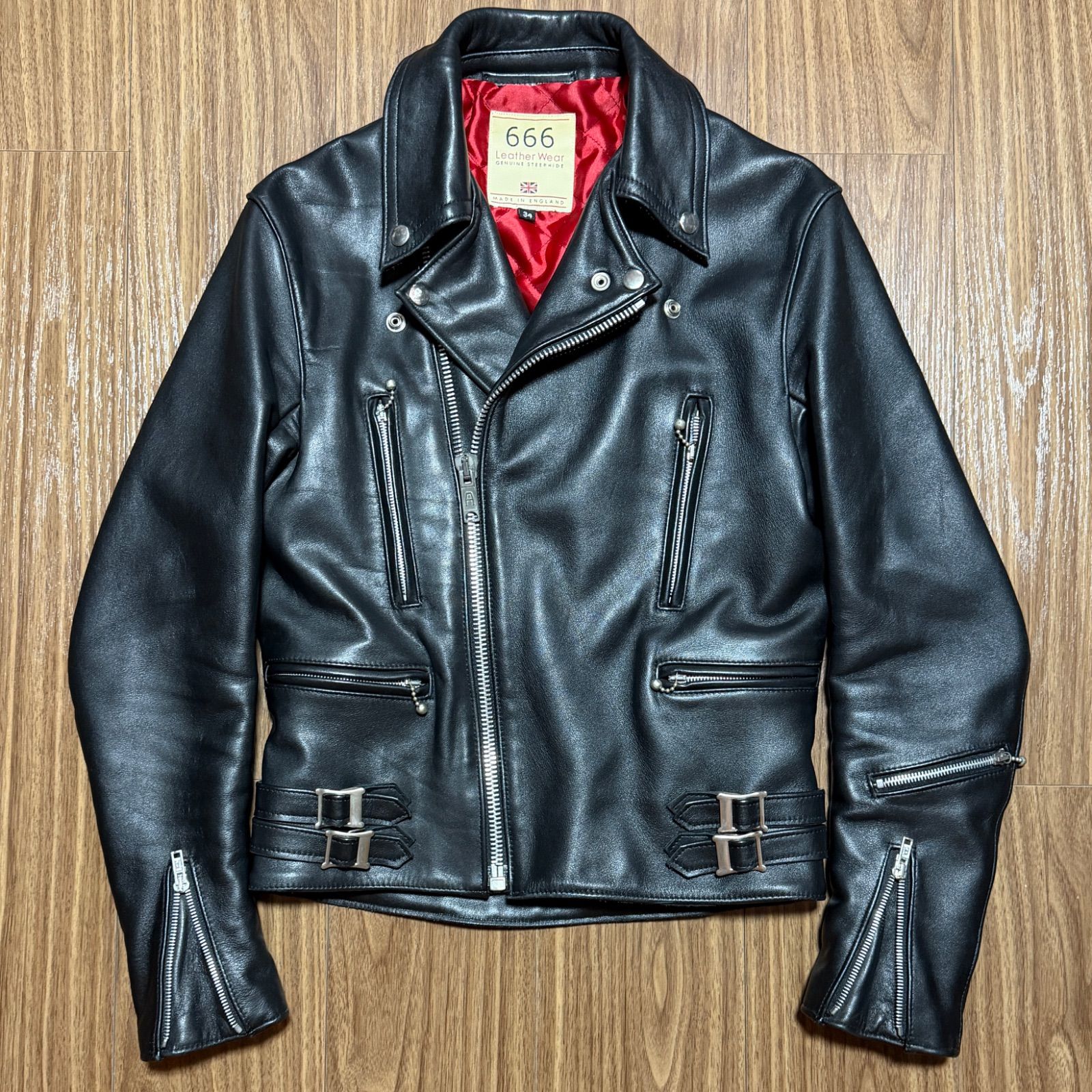 666 LJM-1 ダブルライダースジャケット 34 ブラック - メルカリ
