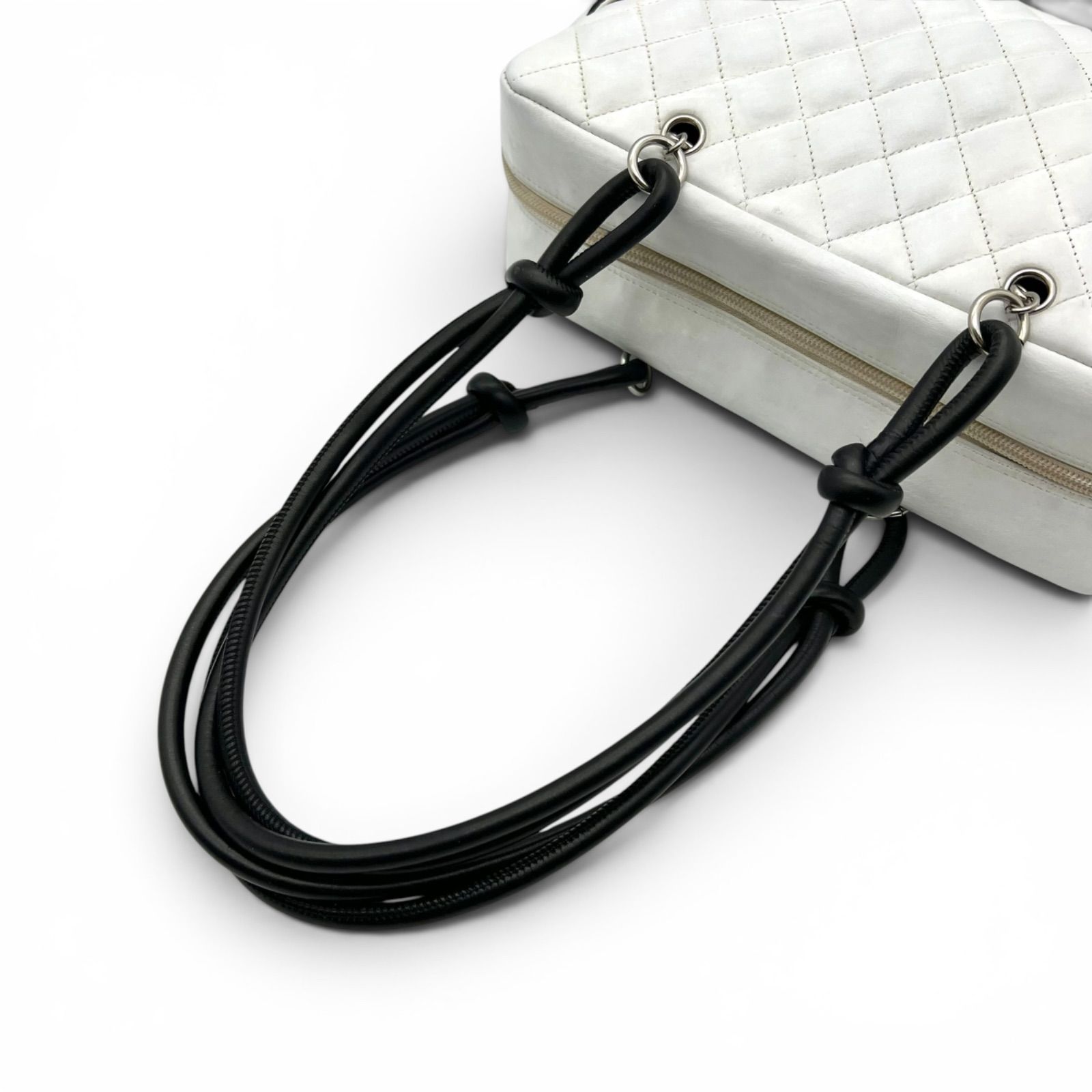 CHANEL シャネル カンボンライン ボーリングバッグ ホワイト 10番台