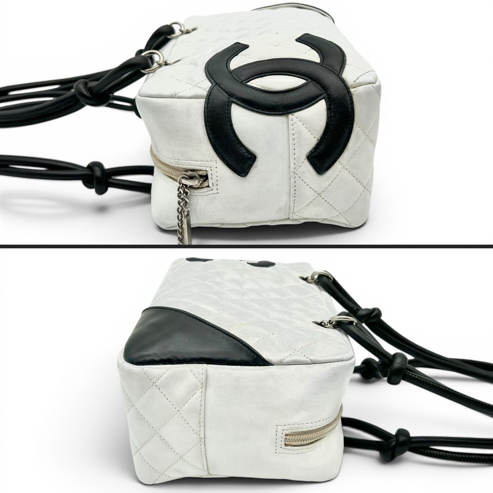 CHANEL シャネル カンボンライン ボーリングバッグ ホワイト 10番台