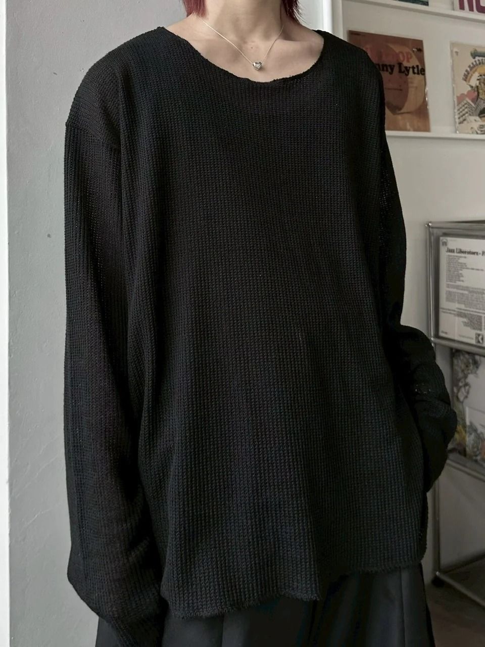 新品未使用 LUV CODE wide neck mesh knit 4571654610694 ワイドネックメッシュニット ユニセックス フリーサイズ ブラック 黒 管理番号：1130-1650