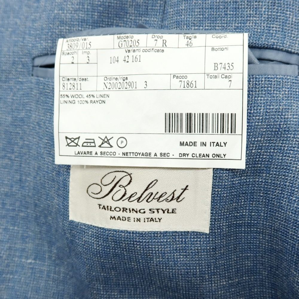 中古】ベルベスト Belvest ウールリネン 3B テーラードジャケット
