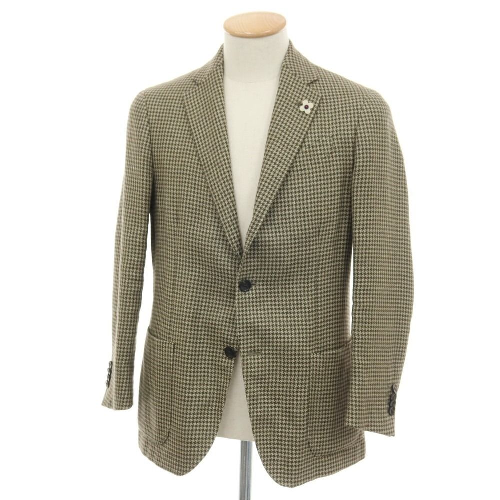 中古】ラルディーニ LARDINI ウールリネン ハウンドトゥース 3B 