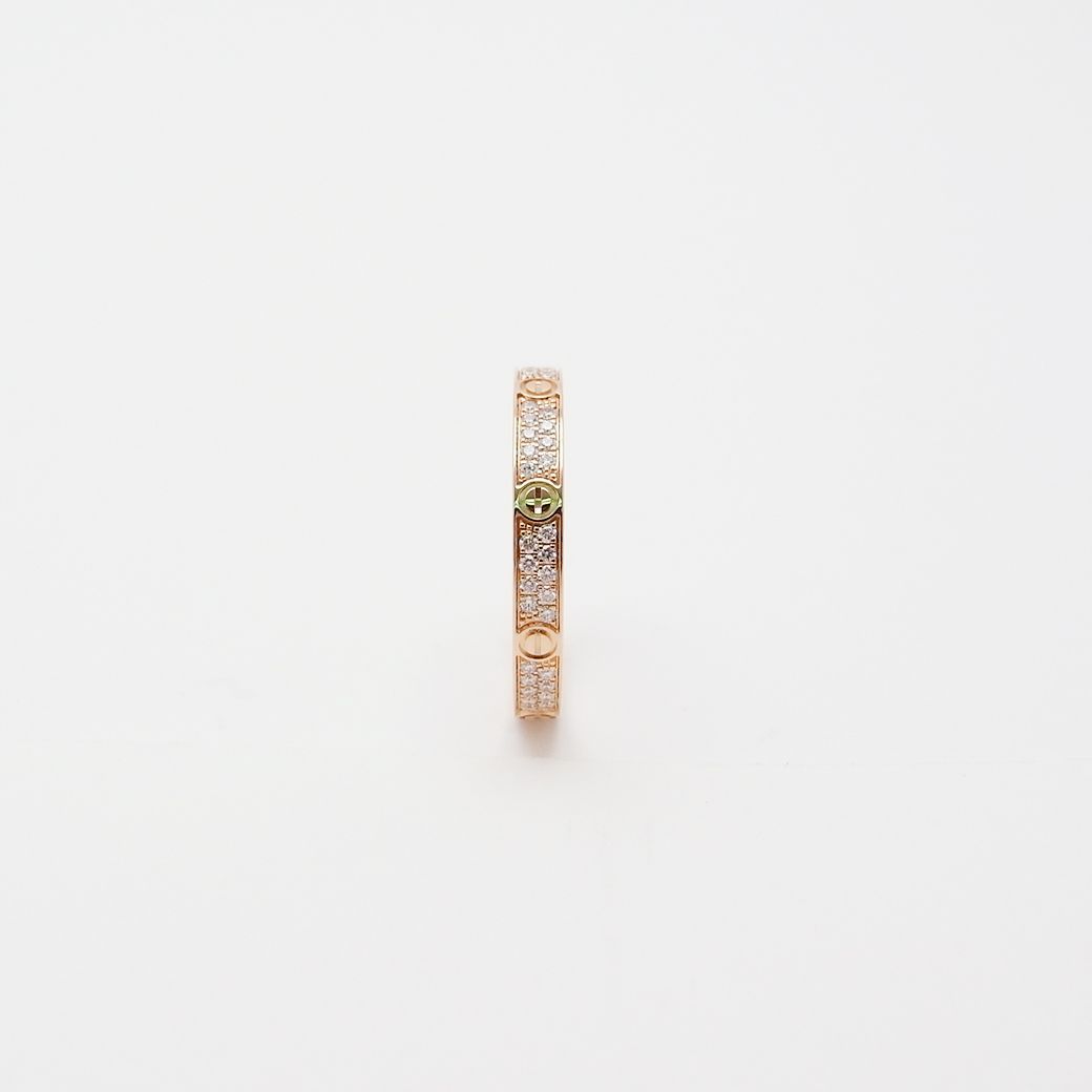 カルティエ LOVE リング ミニモデル パヴェ ダイヤモンド #52 750PG 箱