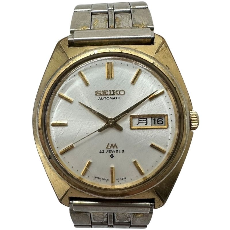 SEIKO セイコー LM ロードマチック 5606-7000 腕時計 メンズ 自動巻き ホワイト文字盤 動作品 【中古/ジャンク】 32603K233