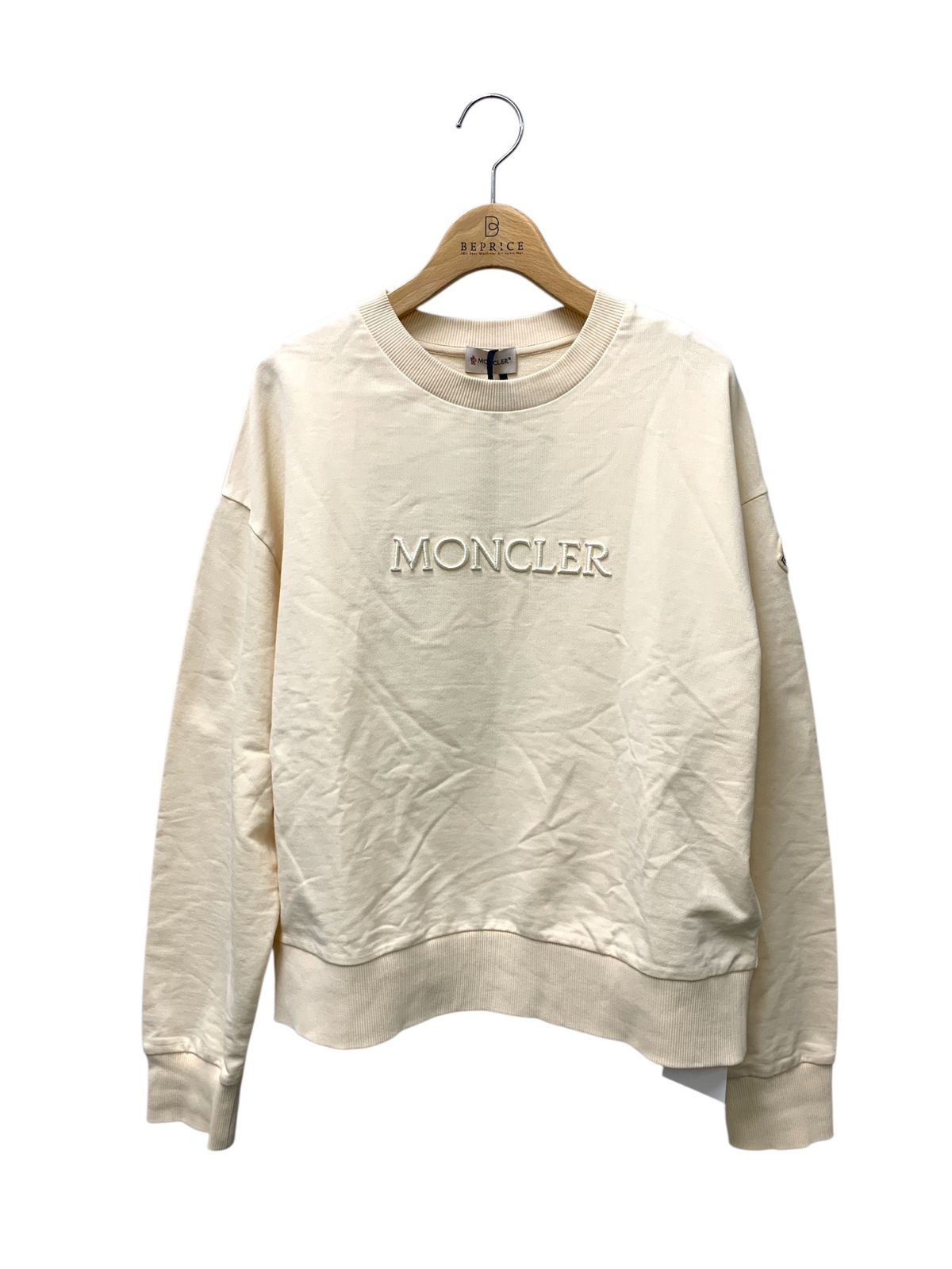 モンクレール FELPA GIROCOLLO SWEATSHIRT L10938G00020 スウェット XS アイボリー ロゴ入り ITWQ8FCIO9VC