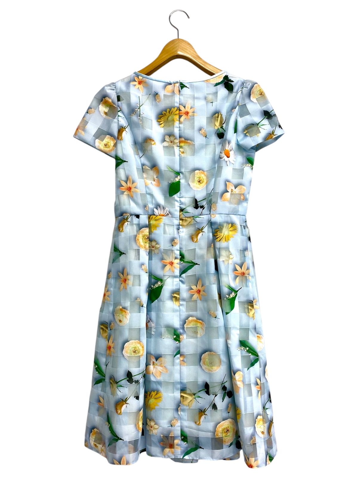 SALE❤️エムズグレイシー ❣️フラワープリントワンピース 38 エムズグレイシー Organdy Flower Dress 911111 ワンピース 38 ブルー