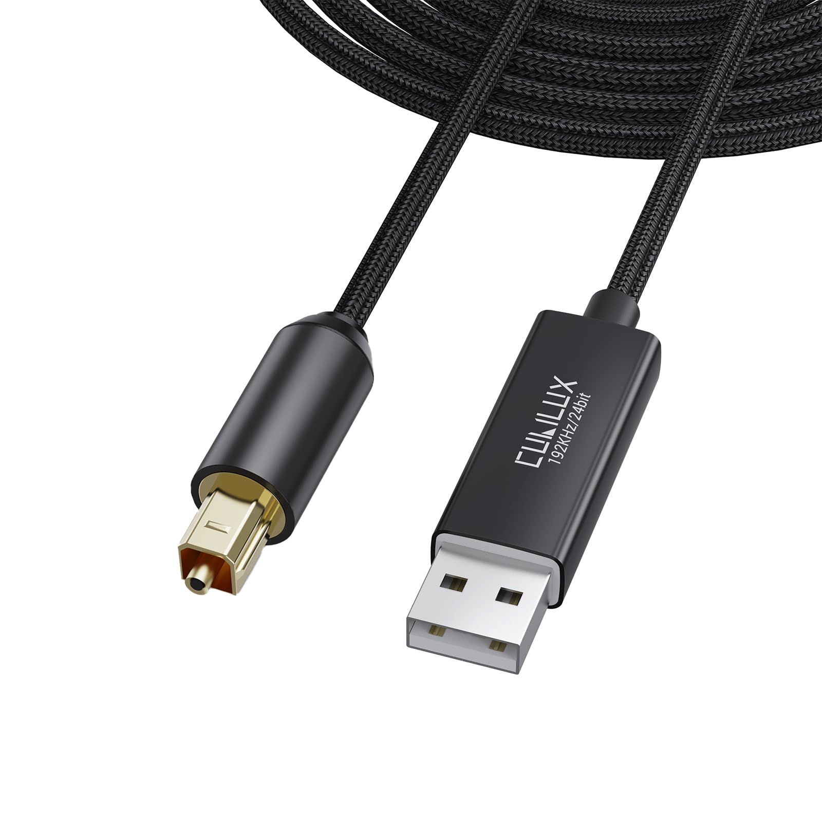 新品 USB A-SPDIF オーディオ ケーブル 光デジタル音声伝送ケーブル 2m、USB タイプA から TOSLINK 光出力 変換 アダプタ、PC・ノートパソコン用 S/PDIF トランスミッター、5.1ch サラウンド対応（PS5/PS4はステレオの