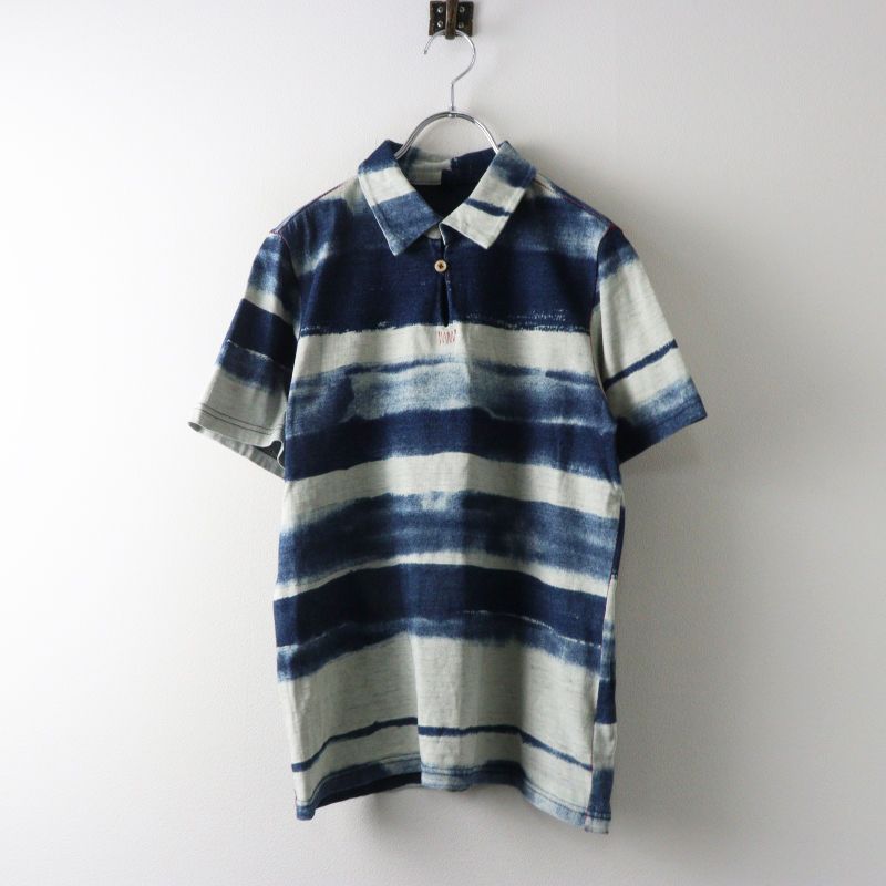 Archive Pal'las Palace indigo border Short sleeved polo shirt 3