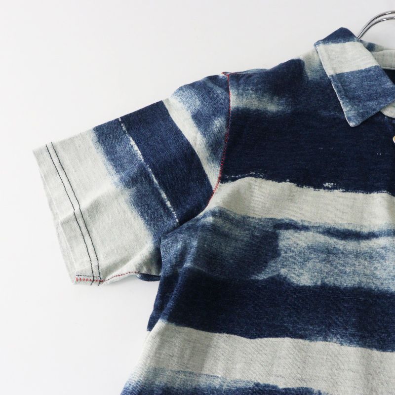 Archive Pal'las Palace indigo border Short sleeved polo shirt 3