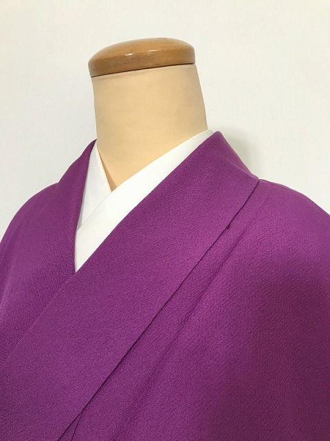 【中古】Sサイズ 色無地 化繊 紫