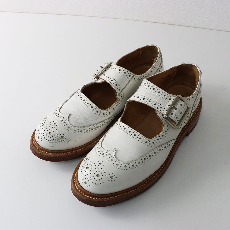 Tricker's ホワイト ウィングチップ ビジネスシューズ トリッカーズ Tricker's ウィングチップ メリージェーン シューズ 3 1