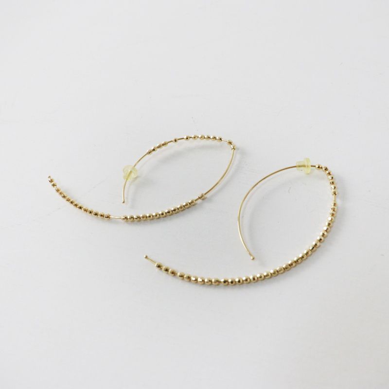 E3A2 MIZUKI ミズキ バナナフープピアス　M　14K イエローゴールド 美品 定価14.3万 ミズキ MIZUKI 14K E3A2 バナナフープピアス M