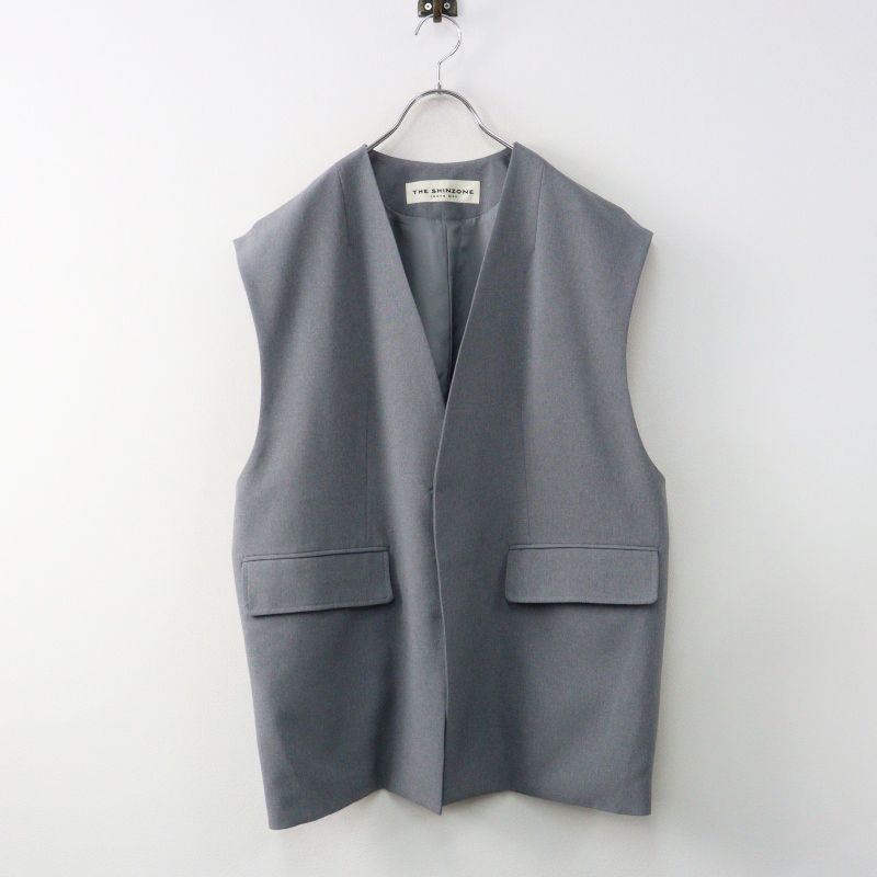 美品 シンゾーン THE SHINZONE BIG VEST ビッグベスト F0‖グレー ジレ 美品 シンゾーン THE SHINZONE BIG VEST ビッグベスト F0‖グレー ジレ