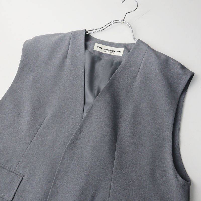 美品 シンゾーン THE SHINZONE BIG VEST ビッグベスト F0‖グレー ジレ
