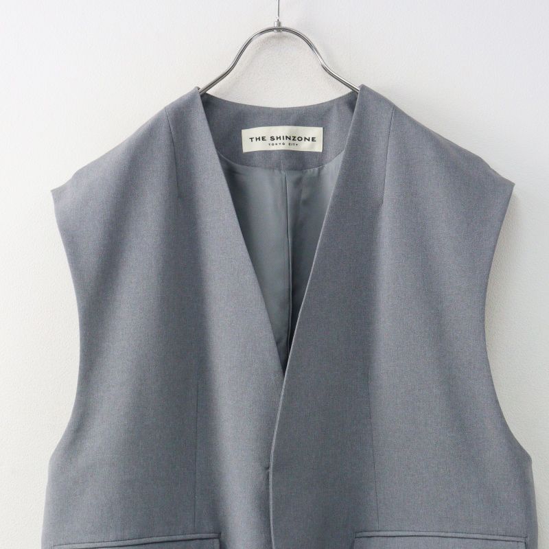 美品 シンゾーン THE SHINZONE BIG VEST ビッグベスト F0‖グレー ジレ