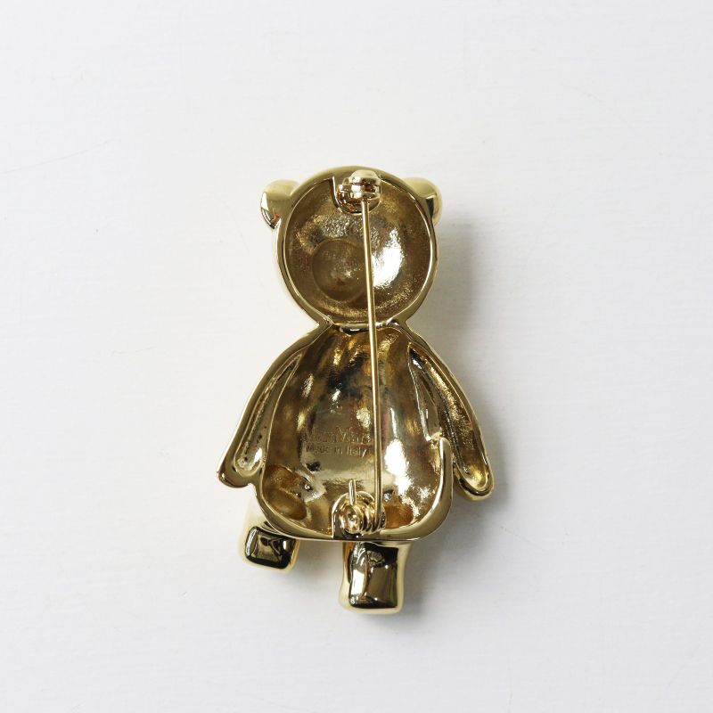 美品 2024AW マックスマーラ MaxMara SHINYメタルテディブローチ
