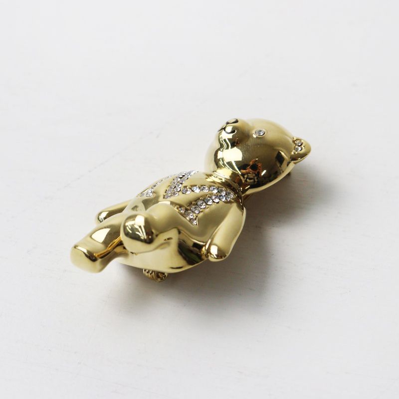 美品 2024AW マックスマーラ MaxMara SHINYメタルテディブローチ
