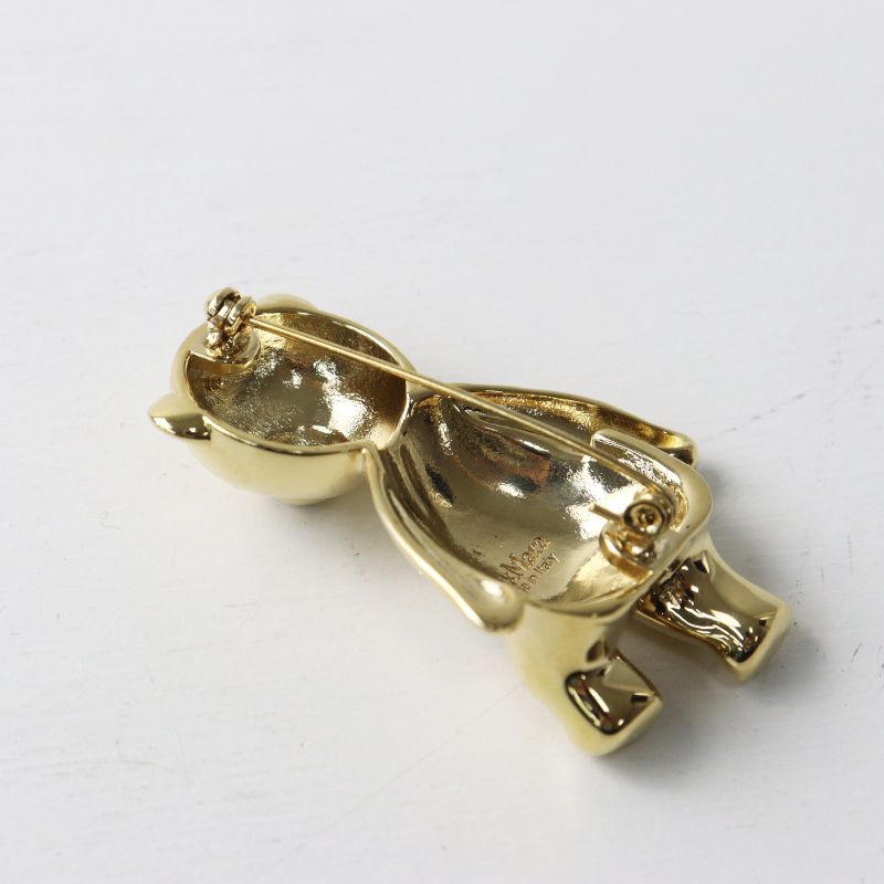 美品 2024AW マックスマーラ MaxMara SHINYメタルテディブローチ