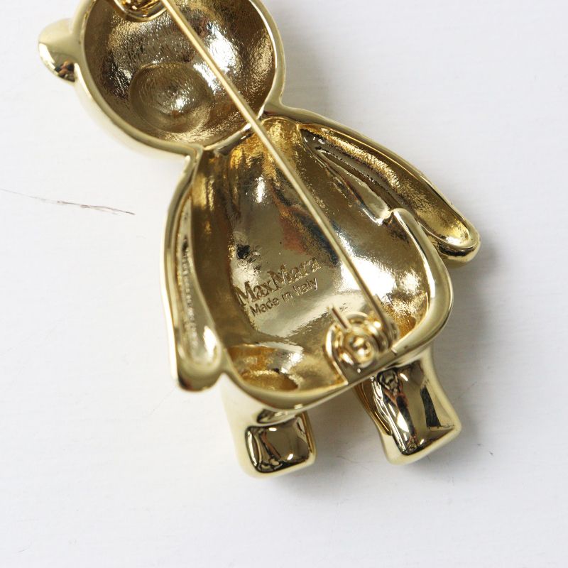 美品♡正規品MaxMara SHINYメタルテディブローチ  flake 美品 2024AW マックスマーラ MaxMara SHINYメタルテディブローチ