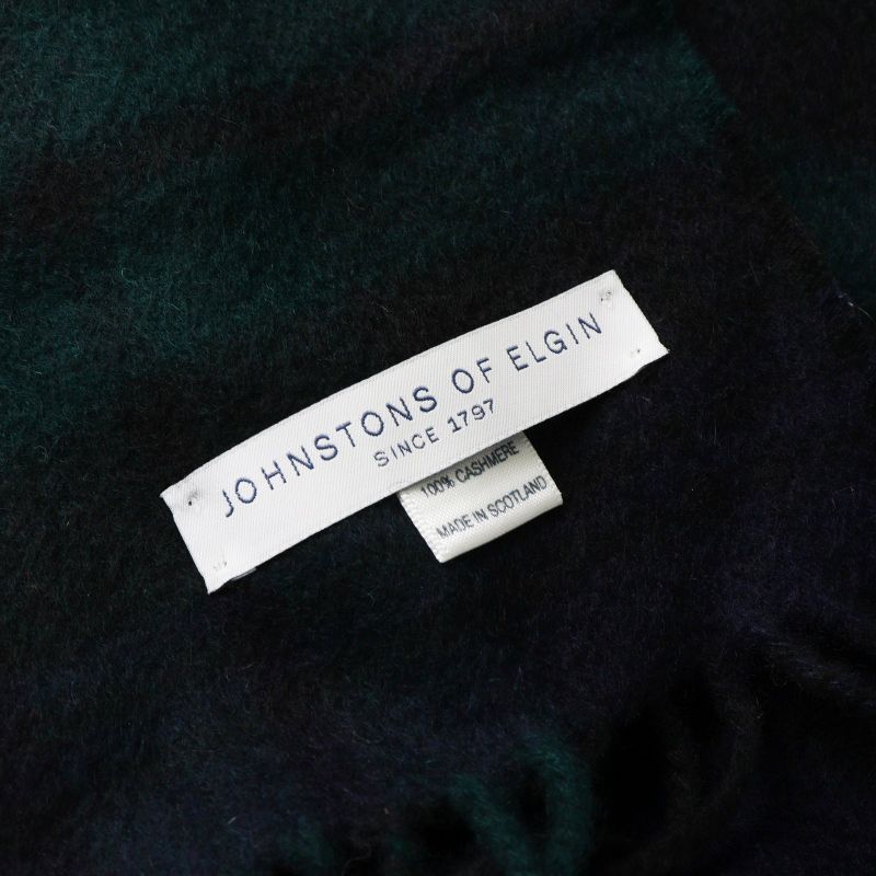ジョンストンズ JOHNSTONS OF ELGIN カシミヤ ブラックウォッチ