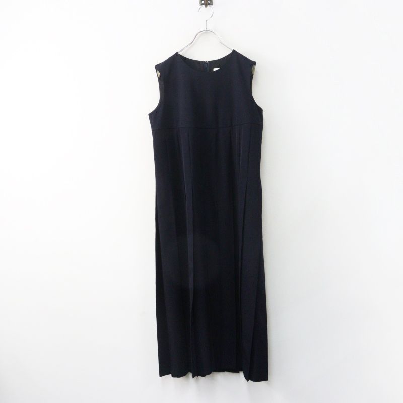 極美品 2021SS コムデギャルソン ガール COMME des GARCONS GIRL ウールギャバジンプリーツワンピース S ネイビー┃【2400014960761】
