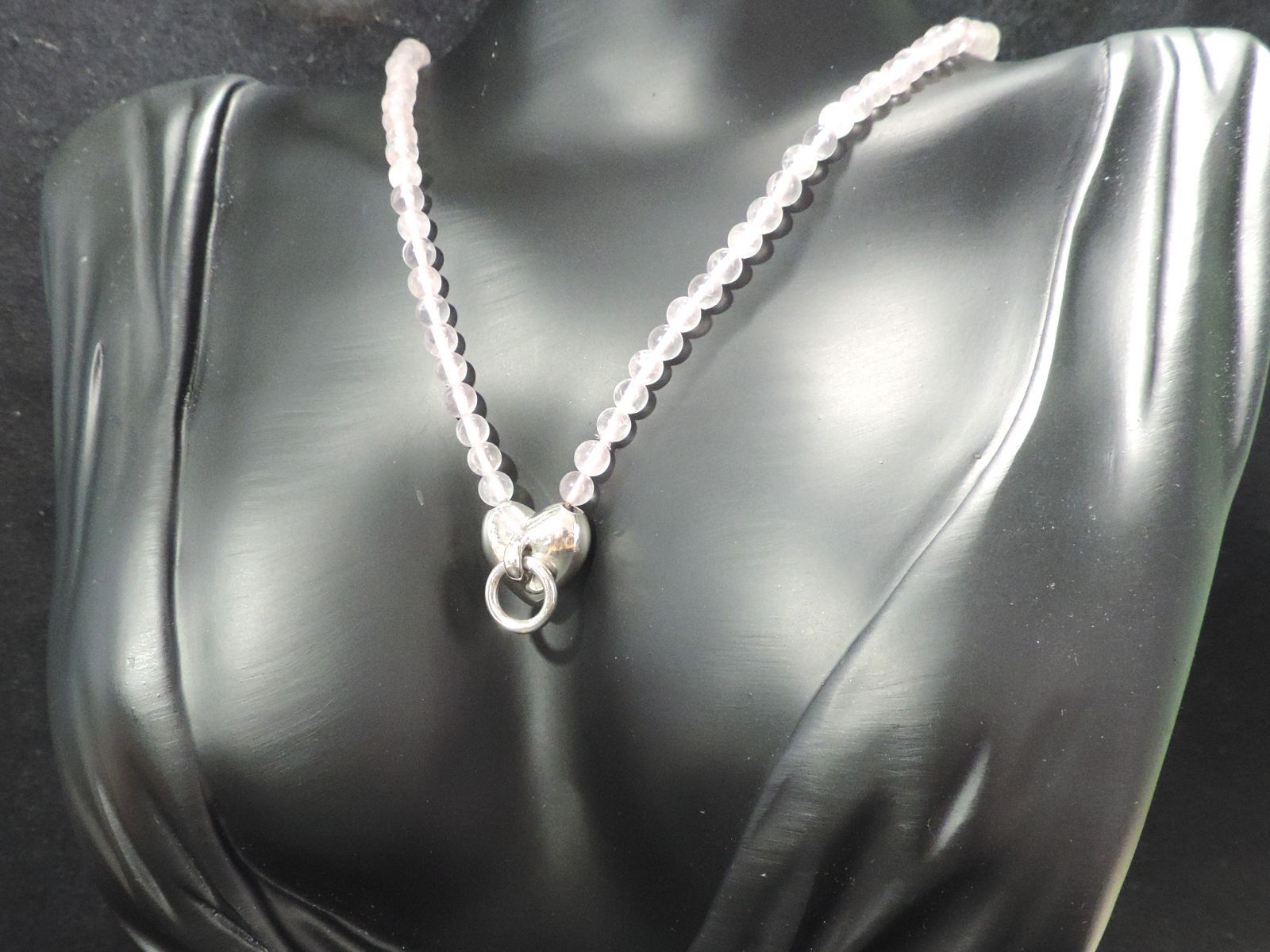 【極美品】1995年製 ティファニー ローズクォーツ ハート ネックレス ペレッティ / Tiffany Elsa Peretti Rose Quartz Heart Beads Necklace 925 27,820円
