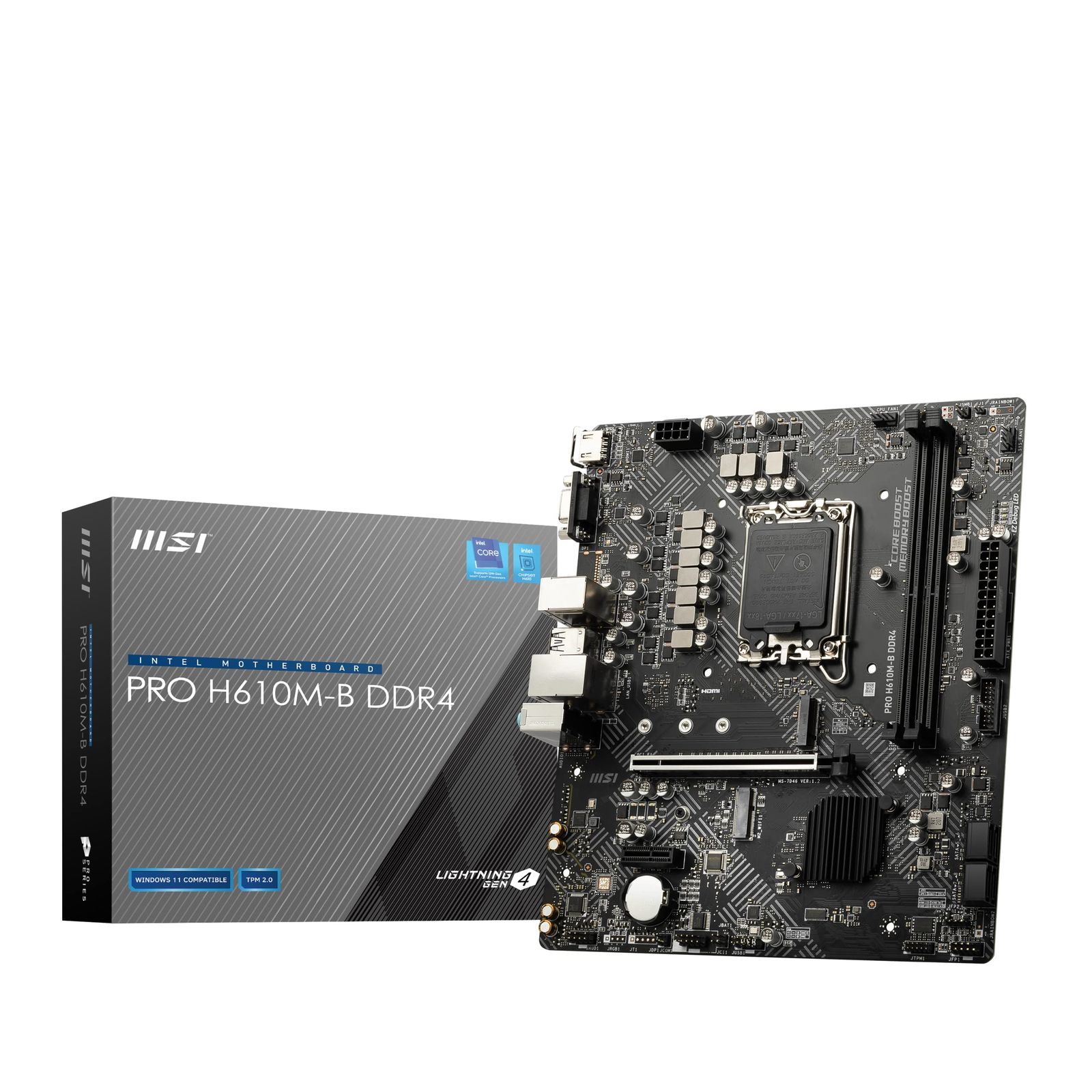 新品 MSI PRO H610M-B DDR4 マザーボード Micro-ATX [Intel H610チップセット搭載] 第12世代CPU(LGA1700)対応 MB5702
