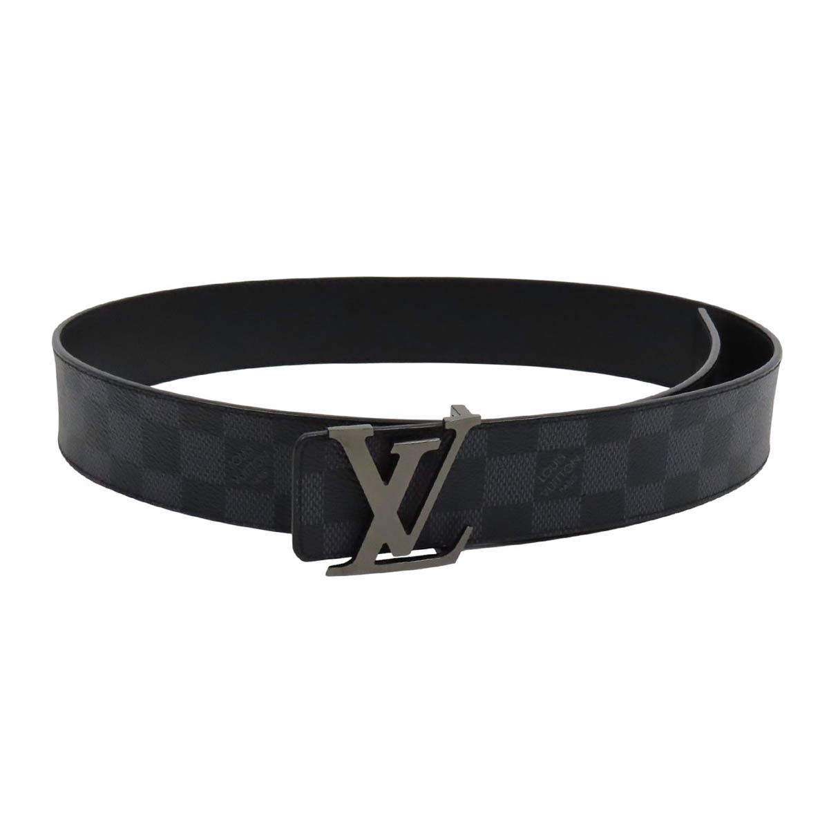 ルイヴィトン サンチュール LV イニシャル ベルト 40MM ダミエグラフィット 85/34 M0213 ユニセックス グレー ブラック LOUIS VUITTON【中古】 【アパレル・小物】
