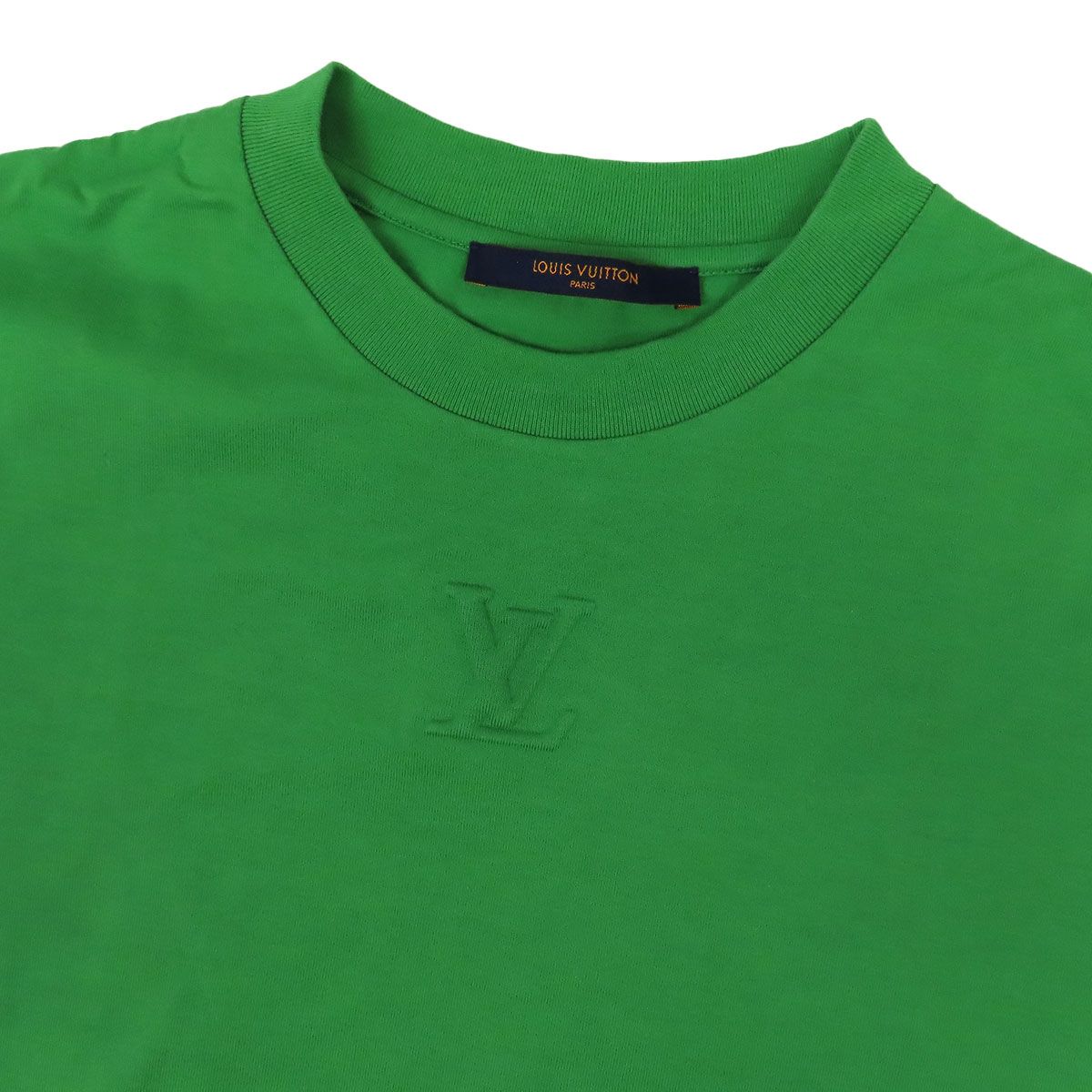ルイヴィトン LV エンボス ロゴ Tシャツ HLY64W メンズ グリーン LOUIS 